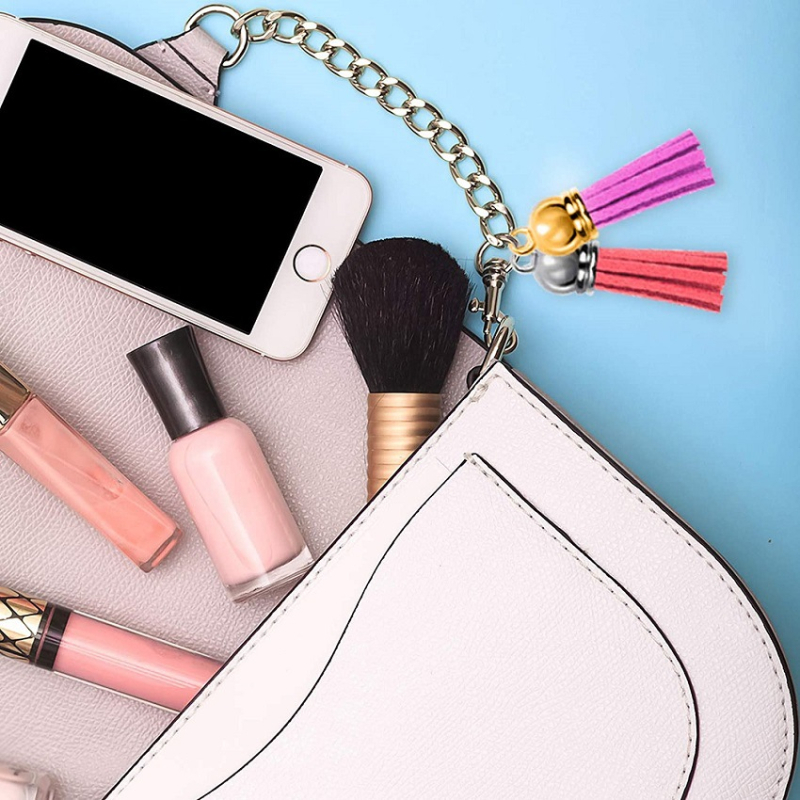 200 db-os kulcstartó, bojtos, ömlesztett bőr bojtos, színes bojtos medál, barkácsoláshoz, kulcstartó kézműves termékek