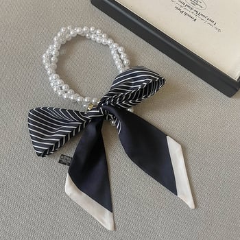 Γαλλικό ρετρό κολιέ με μαργαριτάρια για την άνοιξη και το καλοκαίρι, μεταξωτό μαντήλι, γυναικεία αλυσίδα κλείδας, κορδέλα, διακοσμητική ζώνη μαλλιών, κορεατικό στιλ, μικρό μαντήλι, κορδέλα