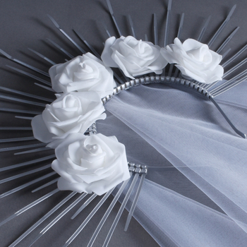 Γοτθική κορδέλα με στέμμα, νήματα θεάς, δαντέλα, φωτοστέφανο, κοστούμι αποκριών, καπέλα, καλύμματα κεφαλής, γραβάτα, κορδέλα μαλλιών, υπερβολική