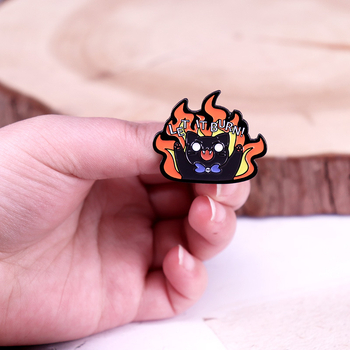 Tegul dega piktos katės ženklelis kawaii padegimo katės emalio segtukas