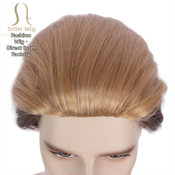 Guangzhou tehase otsemüük Amazoni pühadeparukas meeste simuleeritud õmblusteta õhuke Kani Kareni kuldne parukakomplekt