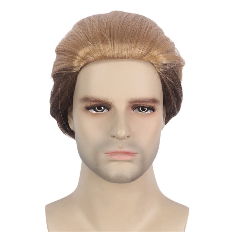 Guangzhou tehase otsemüük Amazoni pühadeparukas meeste simuleeritud õmblusteta õhuke Kani Kareni kuldne parukakomplekt