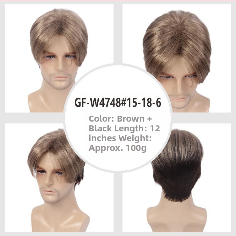 Guangzhou tehase otsemüük Amazoni pühadeparukas meeste simuleeritud õmblusteta õhuke Kani Kareni kuldne parukakomplekt