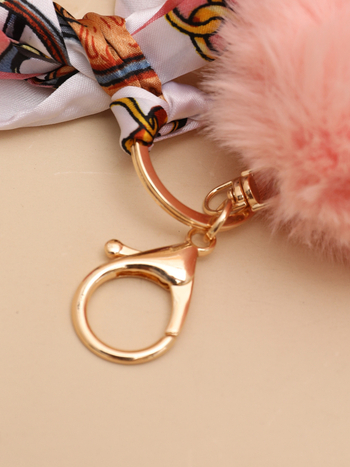 Kūrybingas mielas kailio kamuoliuko šilko šalikas, mini krepšys, pakabinamas automobilio krepšys, raktų pakabukas, vyriški ir moteriški juosmens raktų pakabukai, papuošalai