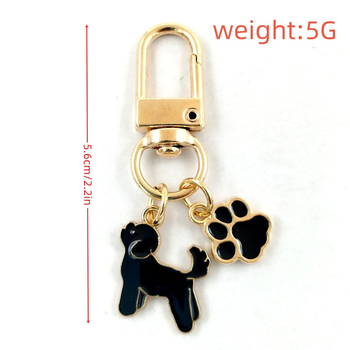 Διασυνοριακά κοσμήματα μόδας χαριτωμένο χαριτωμένο κατοικίδιο ζώο κουτάβι κράμα που στάζει πόδι Χρυσά μπρελόκ τσάντα στολίδια