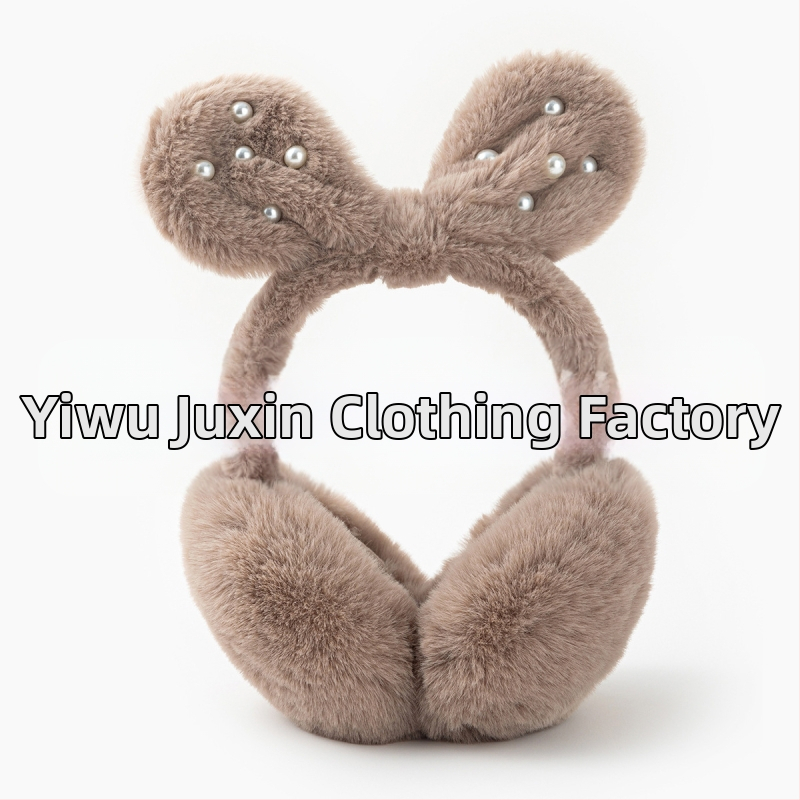 Žiemos naujos mielos kūrybingos ausų šiltos ausinės studentams, atsparios šalčiui, važiuojančios dviračiu, sustorintos perlų pliušinės ausinės