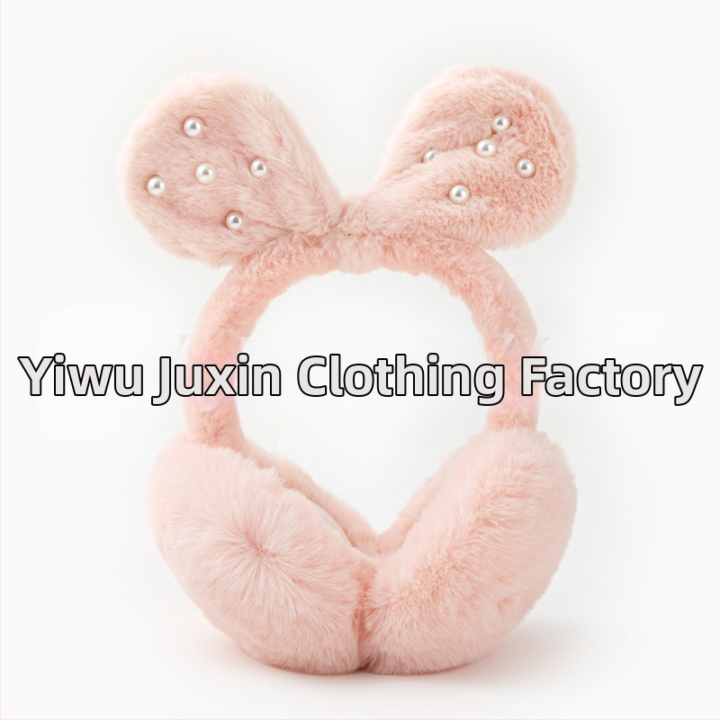 Žiemos naujos mielos kūrybingos ausų šiltos ausinės studentams, atsparios šalčiui, važiuojančios dviračiu, sustorintos perlų pliušinės ausinės