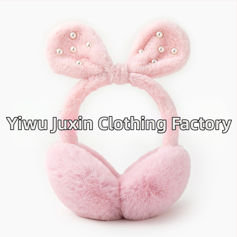 Žiemos naujos mielos kūrybingos ausų šiltos ausinės studentams, atsparios šalčiui, važiuojančios dviračiu, sustorintos perlų pliušinės ausinės