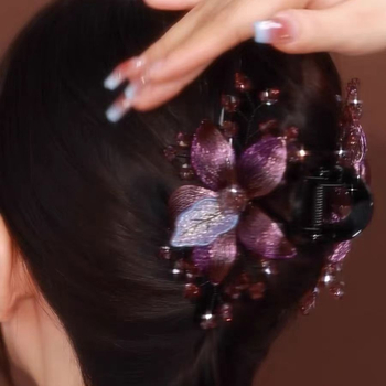 Kerge luksuslik retrohõõrdjas naiste vasktraadist käsitsi kootud kahepoolne elegantne lilleklamber, elegantne juukseklamber, peakate