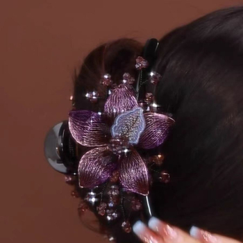 Kerge luksuslik retrohõõrdjas naiste vasktraadist käsitsi kootud kahepoolne elegantne lilleklamber, elegantne juukseklamber, peakate