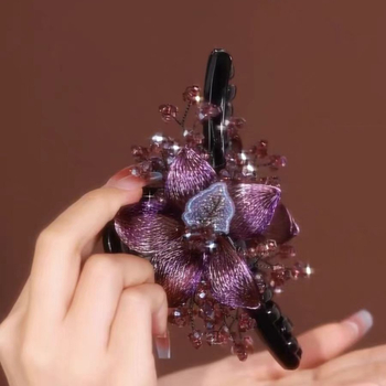 Kerge luksuslik retrohõõrdjas naiste vasktraadist käsitsi kootud kahepoolne elegantne lilleklamber, elegantne juukseklamber, peakate