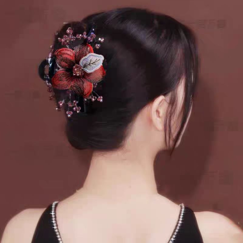 Kerge luksuslik retrohõõrdjas naiste vasktraadist käsitsi kootud kahepoolne elegantne lilleklamber, elegantne juukseklamber, peakate