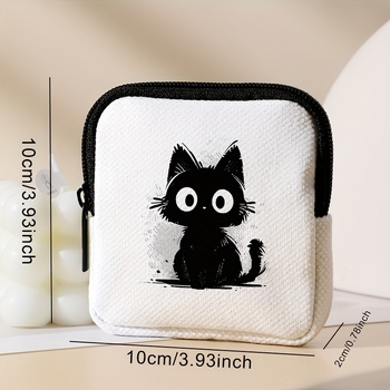 Valge must kassimustriga mündikott kunstnahast veekindlast nahast lukuga hoiukott multifunktsionaalne mini kõrvaklappide kott