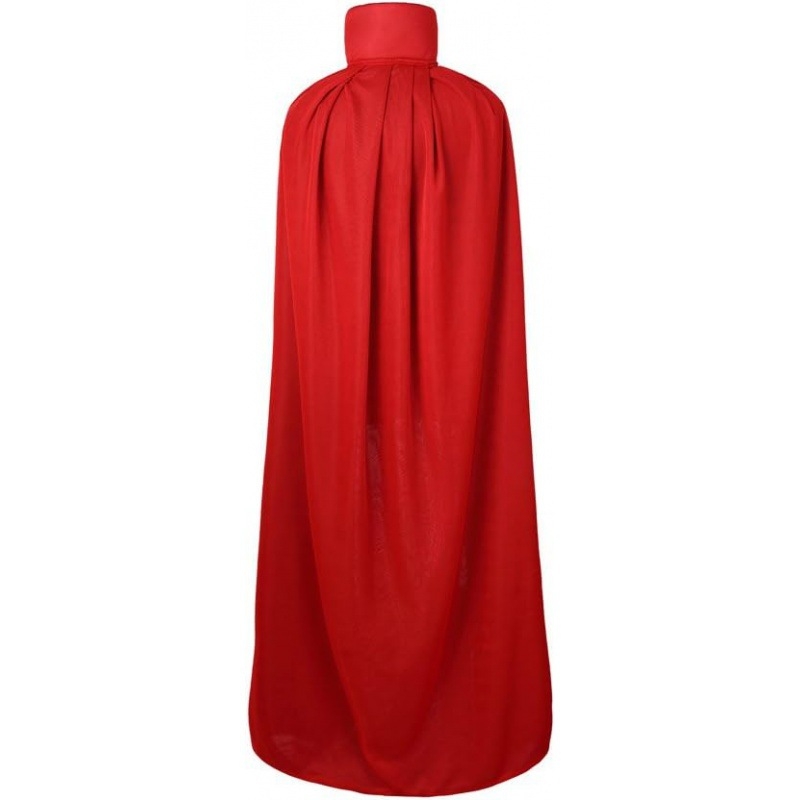 Juodai raudonas dvipusis Helovino apsiaustas, dvisluoksnis apsiaustas, maža stovima apykaklė, moteriškas vampyriškas paltas, europietiško ir amerikietiško stiliaus