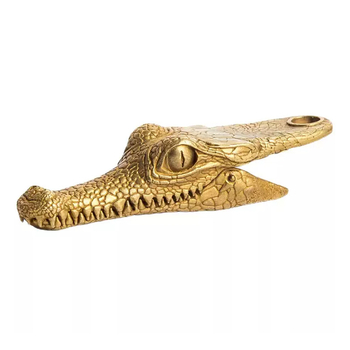 Κούμπωμα με κεφαλή κροκόδειλου ρετρό ορείχαλκο αντίκα μπρελόκ μεταλλικό κρεμαστό κόσμημα ζώο τσάντα αξεσουάρ κρεμαστό κόσμημα αυτοκινήτου κρεμαστό κόσμημα