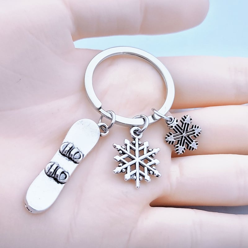 Breloc de iarnă pentru sporturi de zăpadă, snowboarding, fulgi de zăpadă, modă europeană și americană