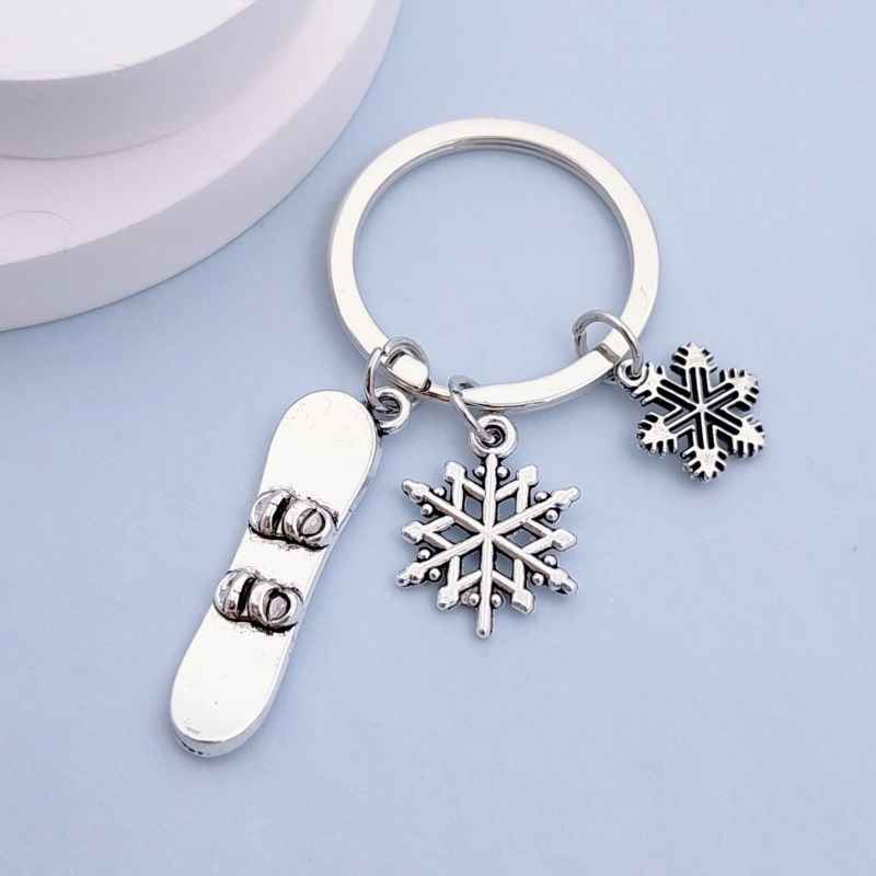 Breloc de iarnă pentru sporturi de zăpadă, snowboarding, fulgi de zăpadă, modă europeană și americană