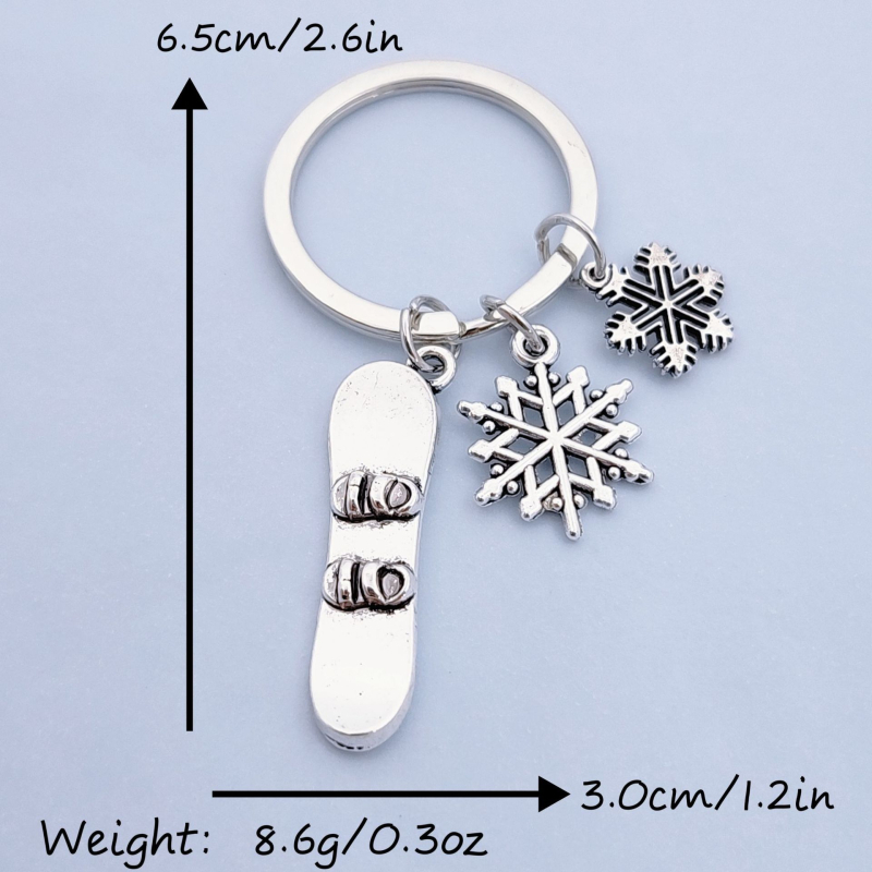 Breloc de iarnă pentru sporturi de zăpadă, snowboarding, fulgi de zăpadă, modă europeană și americană