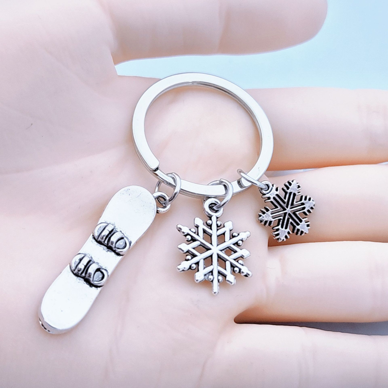 Breloc de iarnă pentru sporturi de zăpadă, snowboarding, fulgi de zăpadă, modă europeană și americană