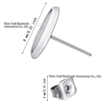 30 pikselių/dėžutėje tuščia išgaubta apvali nerūdijančio plieno apvali auskarai papuošalų gamybos reikmenims „pasidaryk pats“ amatas