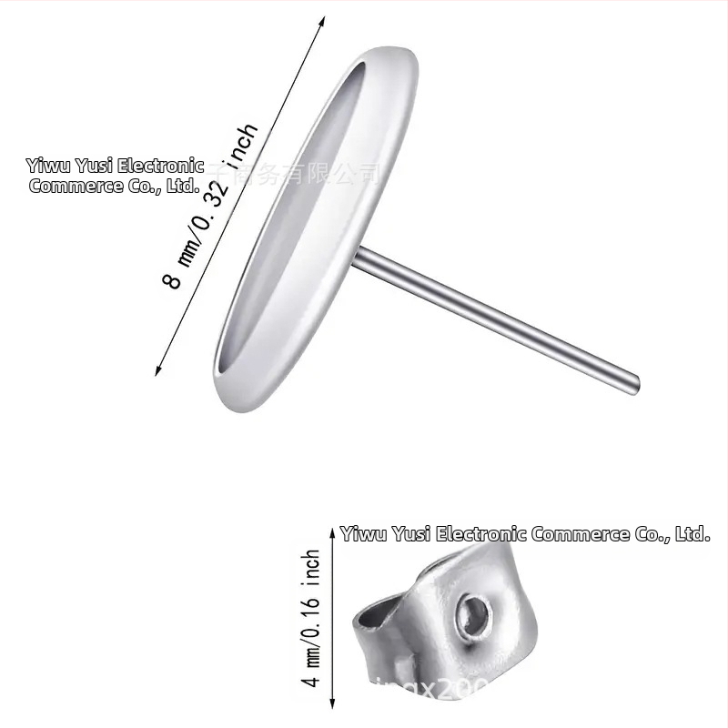 30 px/кутия празна обеца изпъкнала кръгла обеца от неръждаема стомана за изработка на бижута материали „Направи си сам“ занаят