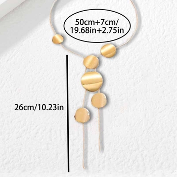 Γυναικείο κολιέ με μακρύ χάλκινο δίσκο, σε πωλήσεις σε όλη τη χώρα, μοντέρνο και κομψό, υψηλής ποιότητας, με γεωμετρικό σχέδιο, σε διασυνοριακές αγορές του 2025