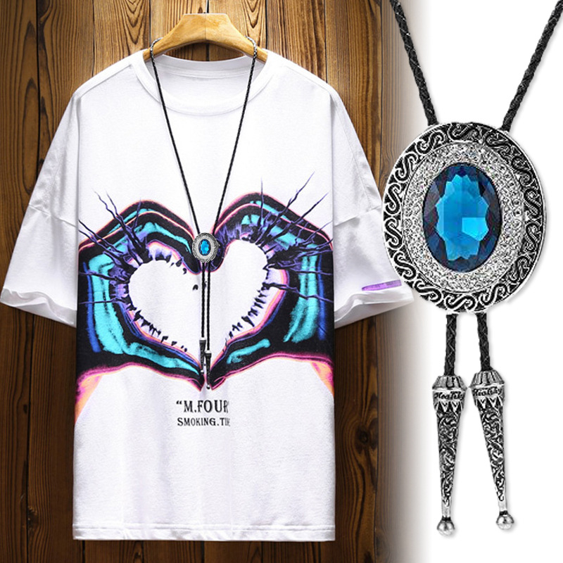 3D rubino deimanto laikiklis, kaklaraištis, vyriški vonios marškiniai, drabužių aksesuarai, PU odos apykaklė, virvė, raudona, balta, žalia