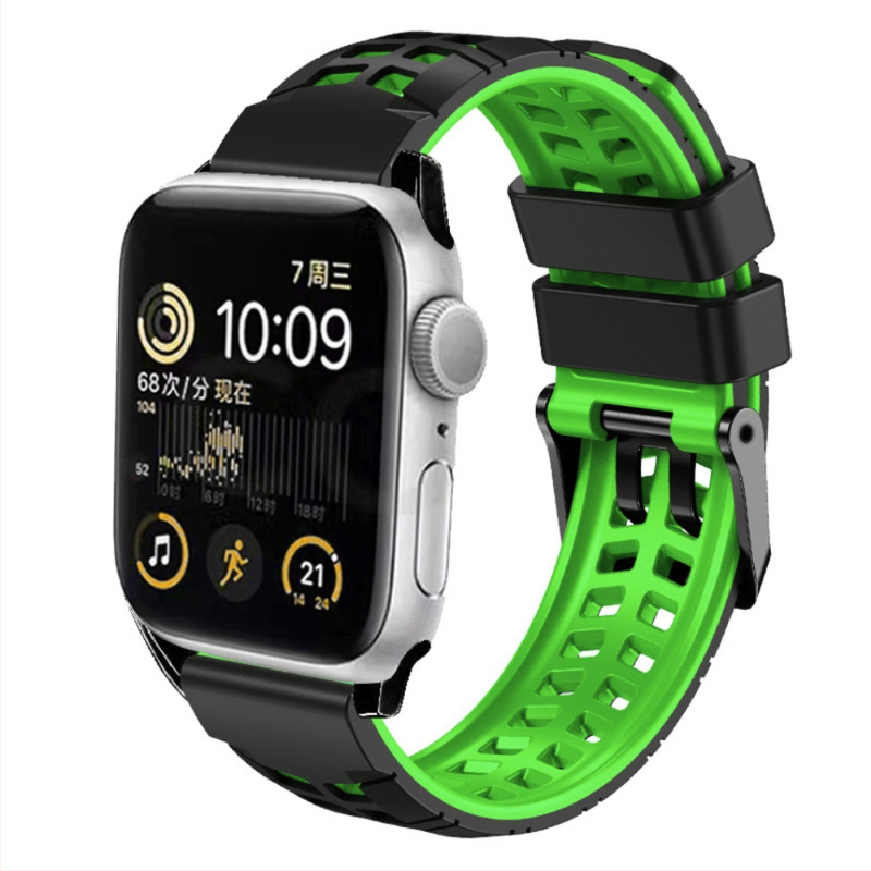 Pre Apple Watch s keprovým dvojradovým silikónovým remienkom iwatch1-10 Generations Všeobecný priedušný športový náramok