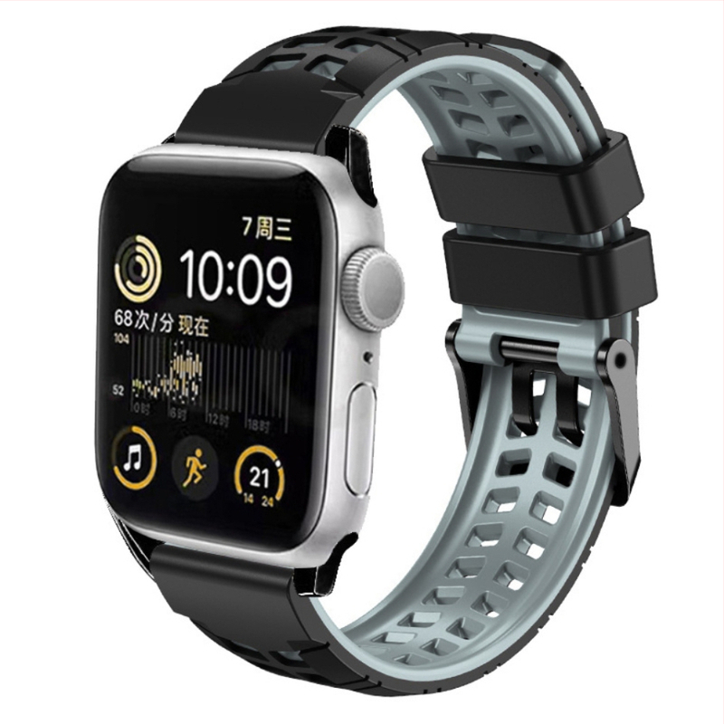 Pre Apple Watch s keprovým dvojradovým silikónovým remienkom iwatch1-10 Generations Všeobecný priedušný športový náramok
