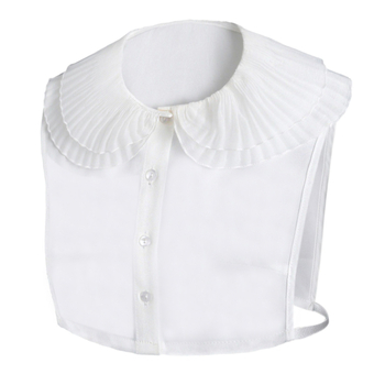 Νέο αποσπώμενο κολάρο δύο στρώσεων από κυματιστή δαντέλα της Amazon για την άνοιξη και το φθινόπωρο, λευκό διακοσμητικό κολάρο από δαντέλα υψηλής ποιότητας με πτυχωτό σχέδιο