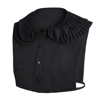 Νέο αποσπώμενο κολάρο δύο στρώσεων από κυματιστή δαντέλα της Amazon για την άνοιξη και το φθινόπωρο, λευκό διακοσμητικό κολάρο από δαντέλα υψηλής ποιότητας με πτυχωτό σχέδιο