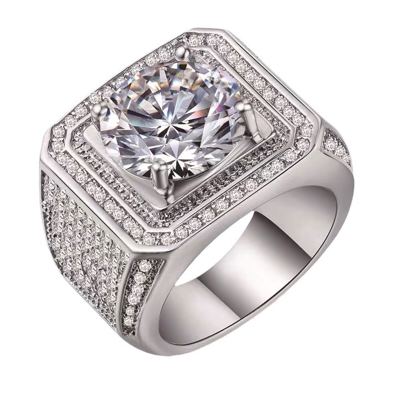 Ženski kameni muški prsten s cirkonom Tvornica nakita Dostava Ženska roba za vanjsku trgovinu Izvor velikog muškog prstena