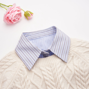 Μόδα Ριγέ Τάση Κόκκινο Μπλε Πράσινο Μωβ Σειρά Νεανική Ζωντανότητα Άνεμος πουλόβερ που ταιριάζει με πουκάμισο ψεύτικο κολάρο