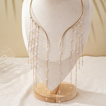 Κολιέ με μακριά φούντα σε σχήμα εκρηκτικού, απομίμηση μαργαριταριού, μενταγιόν για κολιέ, γυναικείο κολιέ γάμου και νύφης, κλασικό κολιέ