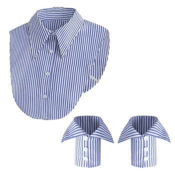 Piiriülene uus sinise triibulise särgi varrukaga valekraega pendelrätik, kõikidele sobiv moodne käevarrukaga meeste ja naiste disain elegantne mansett