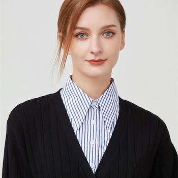 Piiriülene uus sinise triibulise särgi varrukaga valekraega pendelrätik, kõikidele sobiv moodne käevarrukaga meeste ja naiste disain elegantne mansett