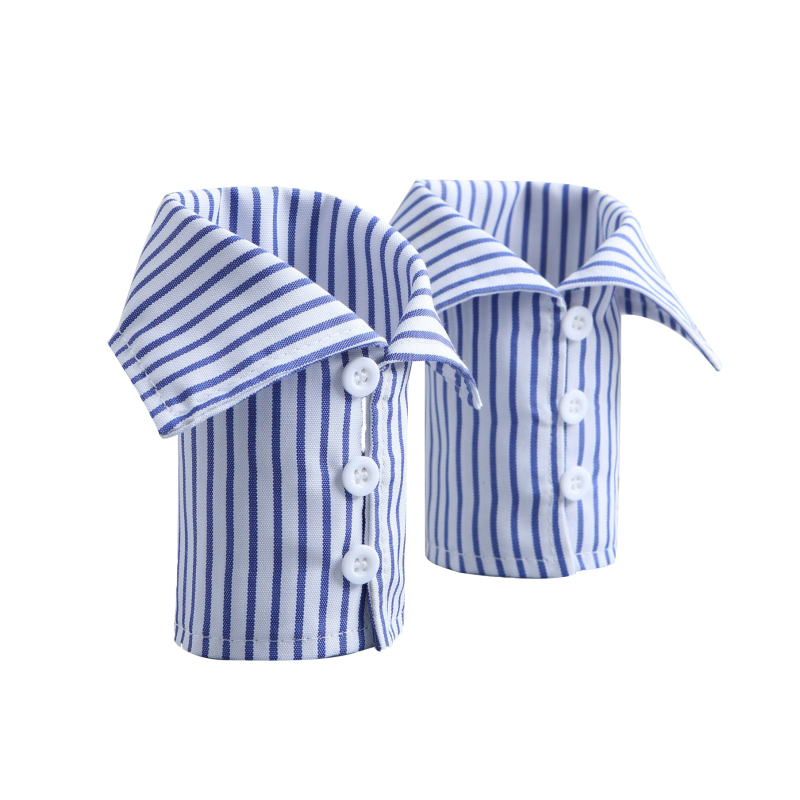 Piiriülene uus sinise triibulise särgi varrukaga valekraega pendelrätik, kõikidele sobiv moodne käevarrukaga meeste ja naiste disain elegantne mansett