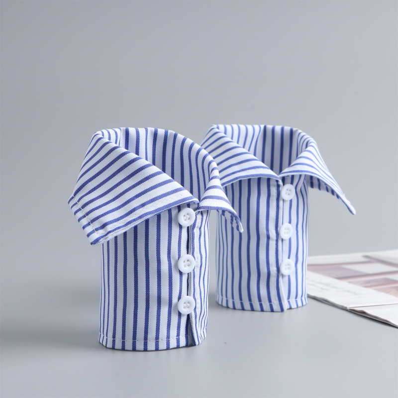 Piiriülene uus sinise triibulise särgi varrukaga valekraega pendelrätik, kõikidele sobiv moodne käevarrukaga meeste ja naiste disain elegantne mansett