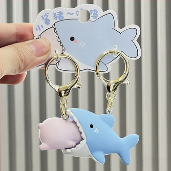 Πρωτότυπο μπρελόκ ζευγαριού Little Shark Pig Μικρό δώρο γουρούνι αψίδα λάχανο κινουμένων σχεδίων μπρελόκ κορίτσι τσάντα κρεμαστό κόσμημα