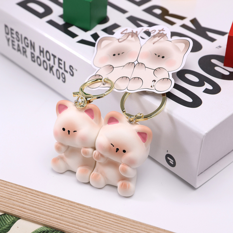 Originalni privjesak za ključeve za par s malim morskim psima, mali poklon, privjesak za ključeve s kupusom i crtanim motivom svinje, djevojačka torba