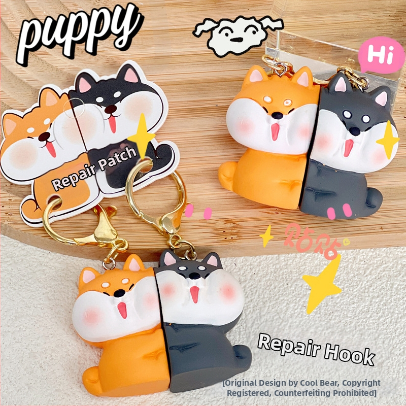 Originalni privjesak za ključeve za par s malim morskim psima, mali poklon, privjesak za ključeve s kupusom i crtanim motivom svinje, djevojačka torba