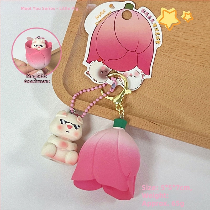 Originalni privjesak za ključeve za par s malim morskim psima, mali poklon, privjesak za ključeve s kupusom i crtanim motivom svinje, djevojačka torba