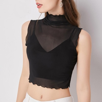 2025 Нова пролетно-лятна риза с висока яка, мрежеста фалшива яка за жени, тънка декоративна фалшива яка, тръбна материя, против бягане