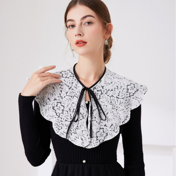 Κομψό Εθνικό Στυλ Δαντελένιο Σάλι με Σύννεφο Ώμου, Κάπα, Γιακάς Κούκλας, Πολυχρηστικό Πουλόβερ, Διακοσμητικός Γιακάς, Ψεύτικος Γιακάς, Μοντέρνο