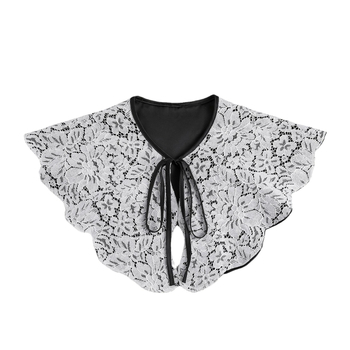 Κομψό Εθνικό Στυλ Δαντελένιο Σάλι με Σύννεφο Ώμου, Κάπα, Γιακάς Κούκλας, Πολυχρηστικό Πουλόβερ, Διακοσμητικός Γιακάς, Ψεύτικος Γιακάς, Μοντέρνο