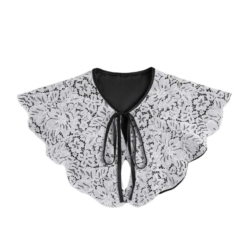 2024 m. elegantiškas nacionalinio stiliaus nėriniuotas skara su debesies pečių apsiaustu, lėlės apykakle, universalus megztinis, dekoratyvinė apykaklė, madinga netikra apykaklė