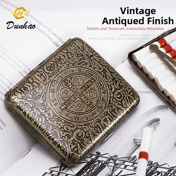 Uus pronksist kondenslillega 20 pakki metallist puhtast vasest sigaretiümbrist, klapiga kinkekarbis, nikerdatud, nikerdatud lillega, rõhukindel, tolmukindel suitsetamiskomplekt