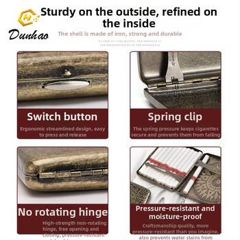 Uus pronksist kondenslillega 20 pakki metallist puhtast vasest sigaretiümbrist, klapiga kinkekarbis, nikerdatud, nikerdatud lillega, rõhukindel, tolmukindel suitsetamiskomplekt