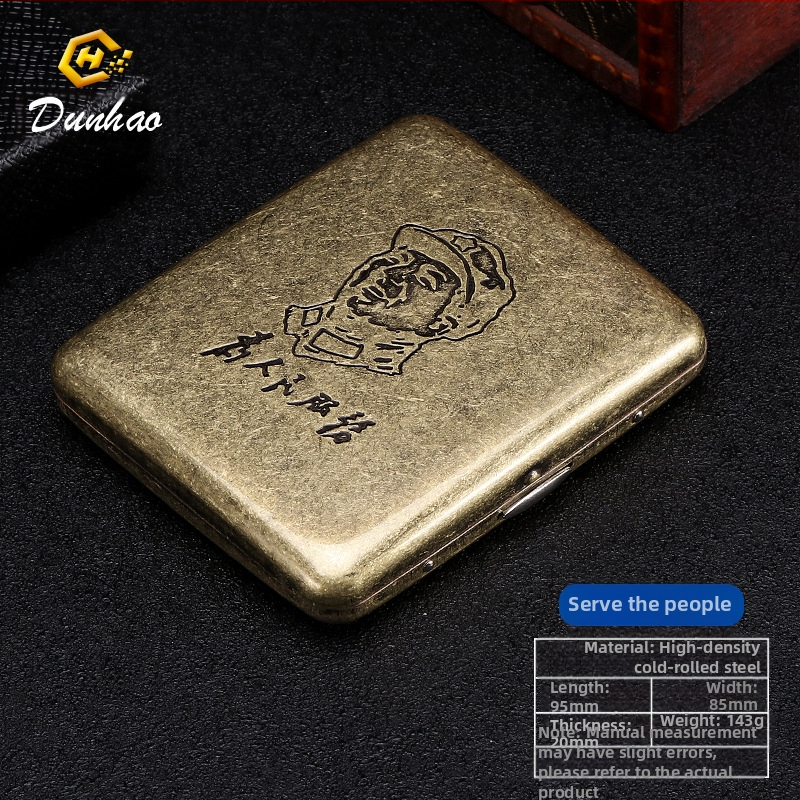 Uus pronksist kondenslillega 20 pakki metallist puhtast vasest sigaretiümbrist, klapiga kinkekarbis, nikerdatud, nikerdatud lillega, rõhukindel, tolmukindel suitsetamiskomplekt