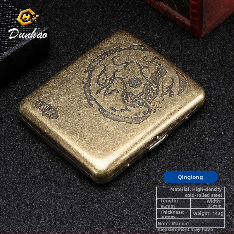 Uus pronksist kondenslillega 20 pakki metallist puhtast vasest sigaretiümbrist, klapiga kinkekarbis, nikerdatud, nikerdatud lillega, rõhukindel, tolmukindel suitsetamiskomplekt